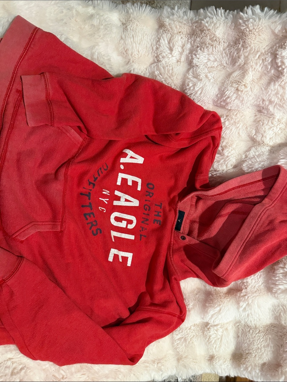american eagle Red Pullover Hoodie with Logo